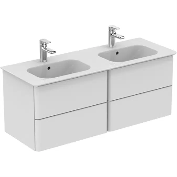 SOFTMOOD double vanity unit 1200x440mm, 4 drawer