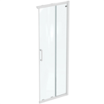connect 2 corner / entry 75cm , door without handle,  white frame and clear glass