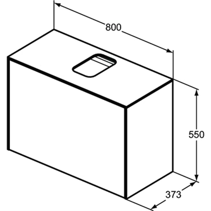 Conca BSN UN 80X37X55 1 DR+WTOP CTR CUT WHMT