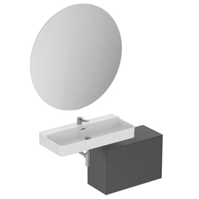 Conca BSN UN 80X37X55 1 DR+WTOP CTR CUT WHMT