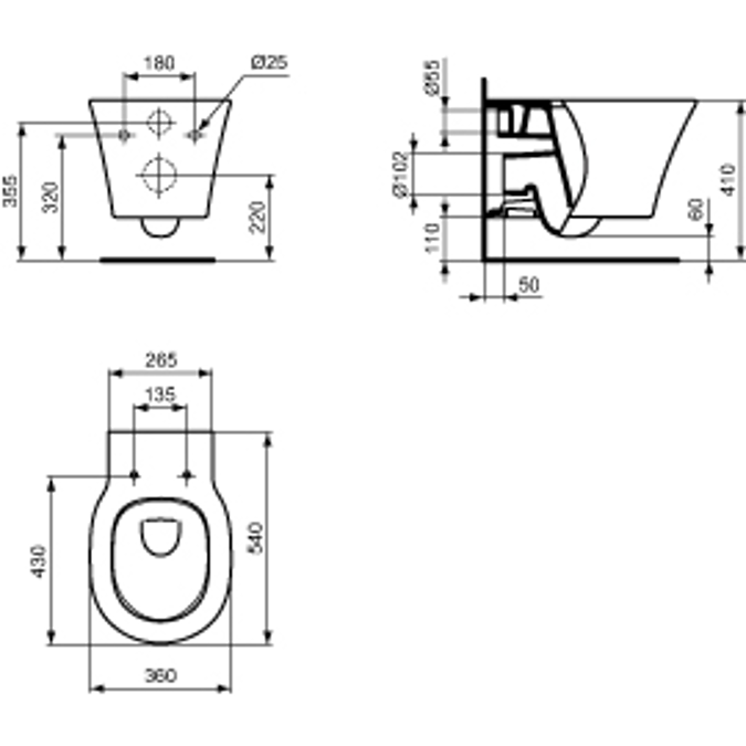 CONNECT AIR Wall hung WC Bowl AquaBlade