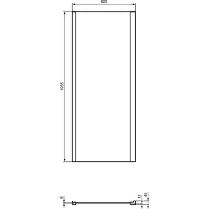 CONNECT 2 SIDE PANEL 85 CLEAR GLASS BRIGHT SILVER FINISH
