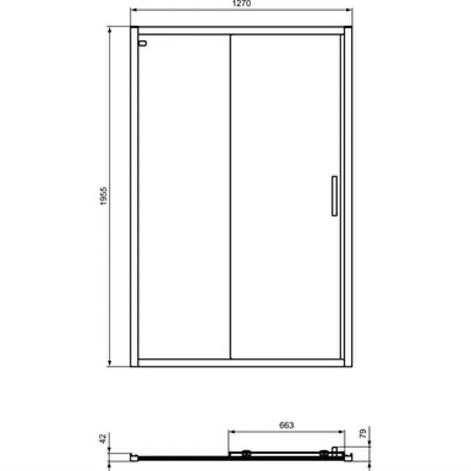 CONNECT 2 SLIDER DOOR 130 CLEAR GLASS BRIGHT SILVER FINISH