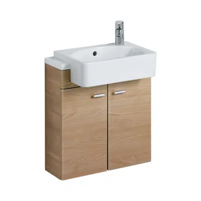 Image for Concept Cube 50cm Short Projection Semi-Countertop Washbasin, Glazed Back 1 LH Taphole