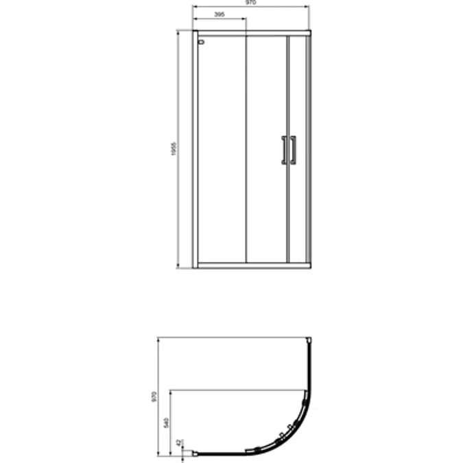 CONNECT 2 QUADRANT 100CMX100CM WHITE FRAME AND CLEAR GLASS