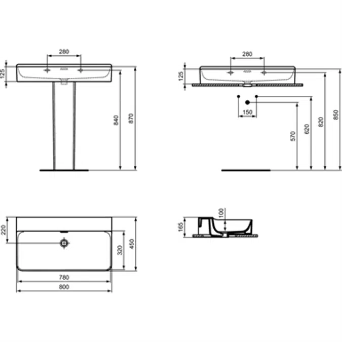 Conca New consolle basin 80 NTH OF GR