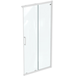 connect 2  unhand door 100 clear glass bright silver finish