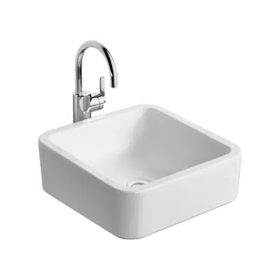 Image for White Cube 40cm Vessel Washbasin, No Taphole