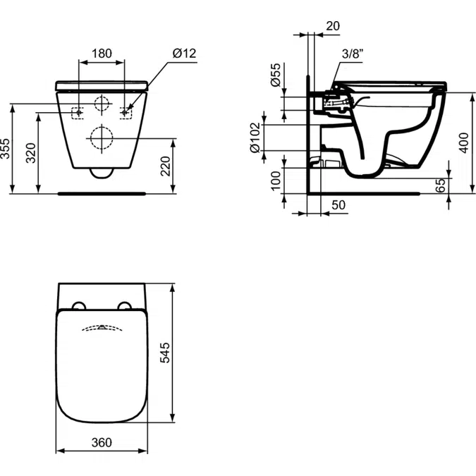 I.Life b, wallhung bowl, Easyfix+