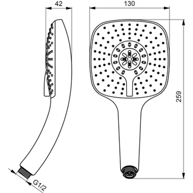 IDEALRAIN CUBE XL3 H/SPRAY 3F CHR 130MM