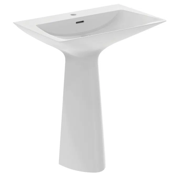 Tipo-Z One Piece Basin & Pedestal, 1 Tap Hole, With Overflow