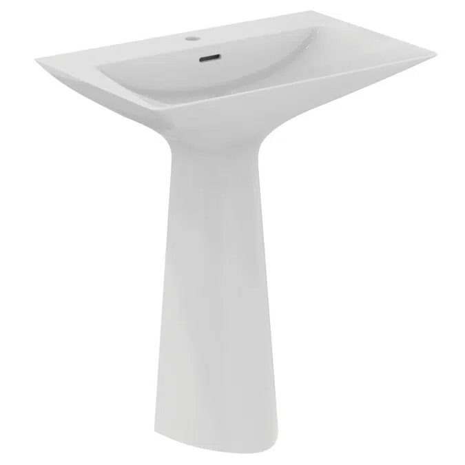 Tipo-Z One Piece Basin & Pedestal, 1 Tap Hole, With Overflow