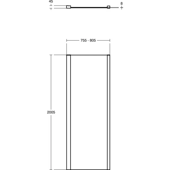 I.LIFE&nbsp; SIDE PANEL 800 MM, UNHANDED DOOR