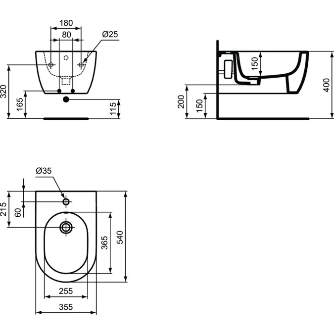 Blend Curve Wall Hung Bidet