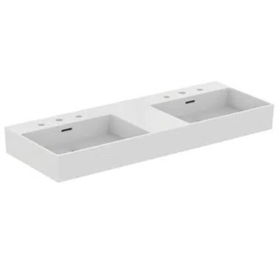 imagem para EXTRA 120CM DOUBLE WASHBASIN WITH  3 TAP HOLES PER BASIN