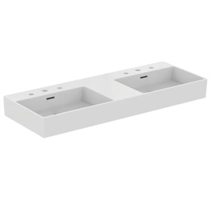 EXTRA 120CM DOUBLE WASHBASIN WITH  3 TAP HOLES PER BASIN