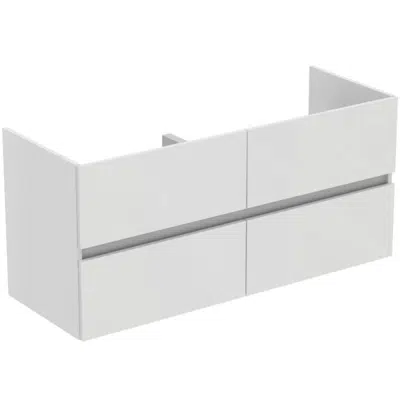 bilde for BASIN UNIT 120x44 4 DWS IN GLOSSY WHITE, MID GREY, NATURAL OAK, FLINT HICKORY