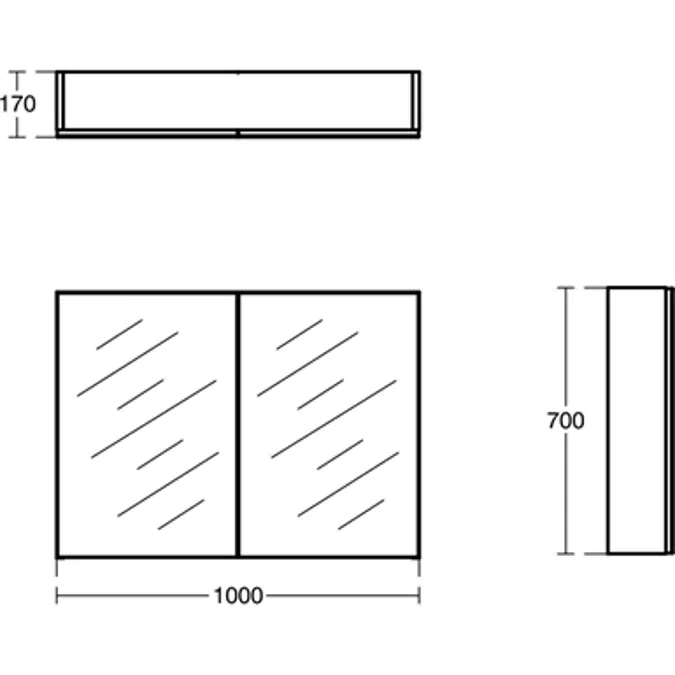 M+L MRR CAB LOW 100X70 MATT AL