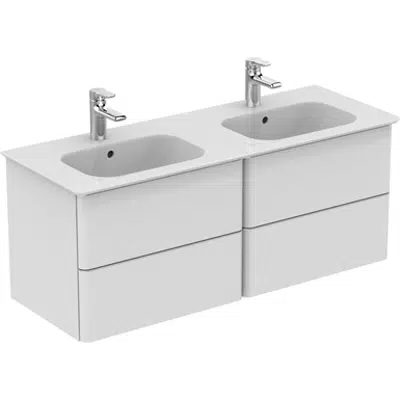 Image for SOFTMOOD double vanity basin 1240x460mm, 1 taphole, with overflow