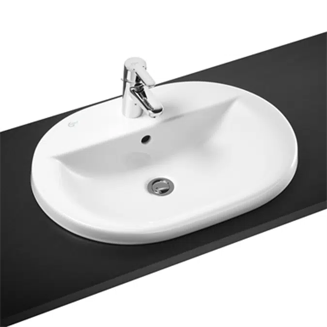 Concept Oval 62cm Countertop Washbasin 1 Taphole