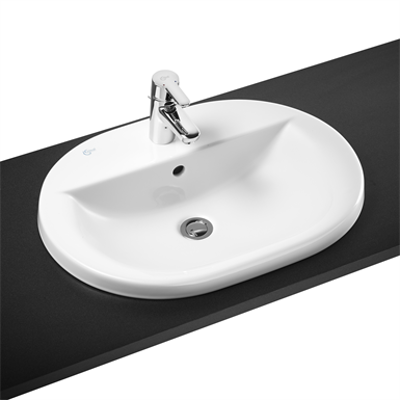 Concept Oval 62cm Countertop Washbasin 1 Taphole için görüntü