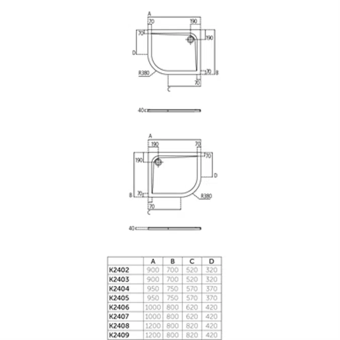 ULTRA FLAT SHOWER TRAY ASYMMETRICAL 120 X 80 LEFT IG