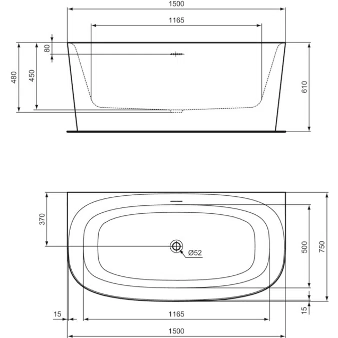 DEA WALL BTH 150X75 WHITE