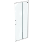 connect 2 corner / entry 85cm , door without handle,  white frame and clear glass