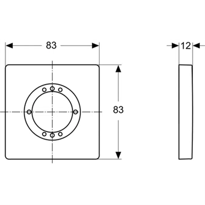 ARCHIMODULE ESCUTCHEON CHROME 1-HOLE