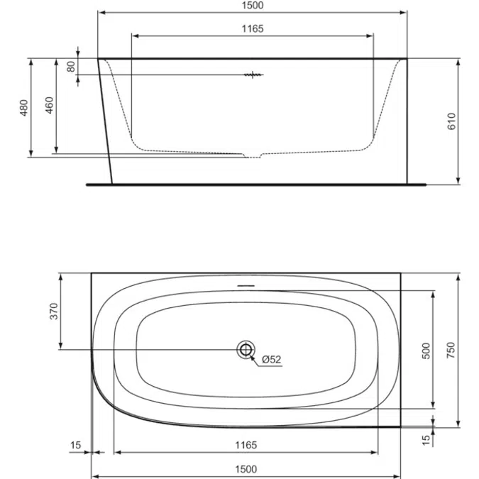 DEA WALL ASY 150X75 WHITE RG