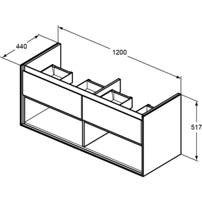CONNECT AIR BSN UNIT 120X44 WLB&MLB 2 DRWR &OS