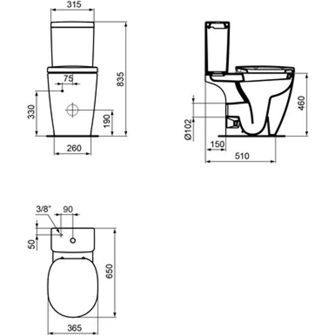 CONNECT 6/3Lt DUAL FUNTION CISTERN