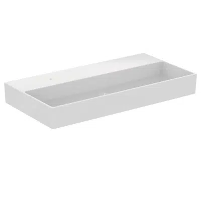 solos basin 100x50cm (1th on left side of tapdeck), available in glossy white and glossy black finishes