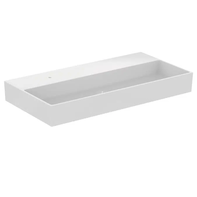 SOLOS basin 100x50cm (1TH on left side of tapdeck), available in glossy white and glossy black finishes