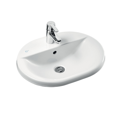 Concept Oval 55cm Countertop Washbasin 1 Taphole için görüntü