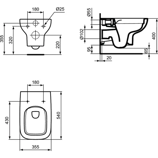 I.life A wallhung bowl pocket fixation