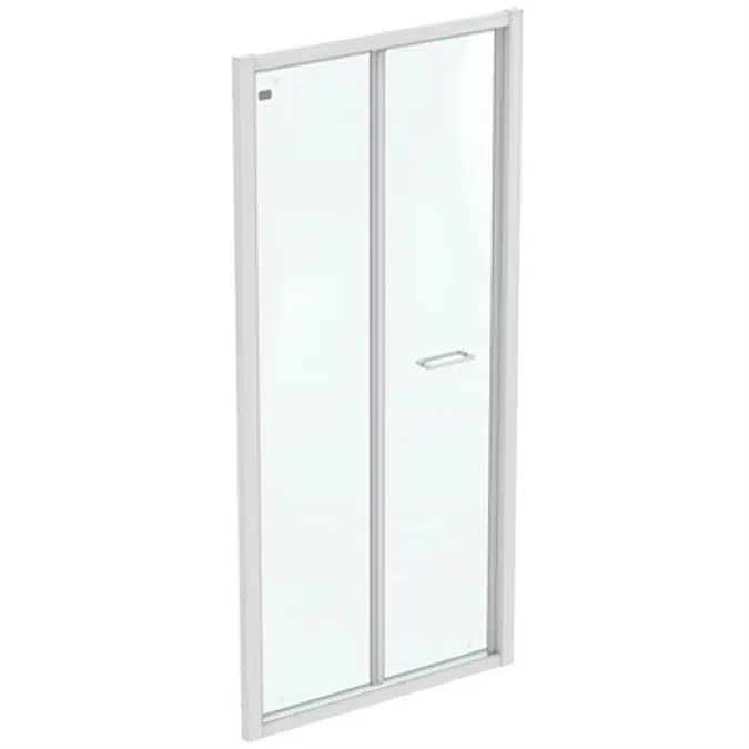 CONNECT 2 BIFOLD 95CM , DOOR WITHOUT HANDLE,  WHITE FRAME AND CLEAR GLASS