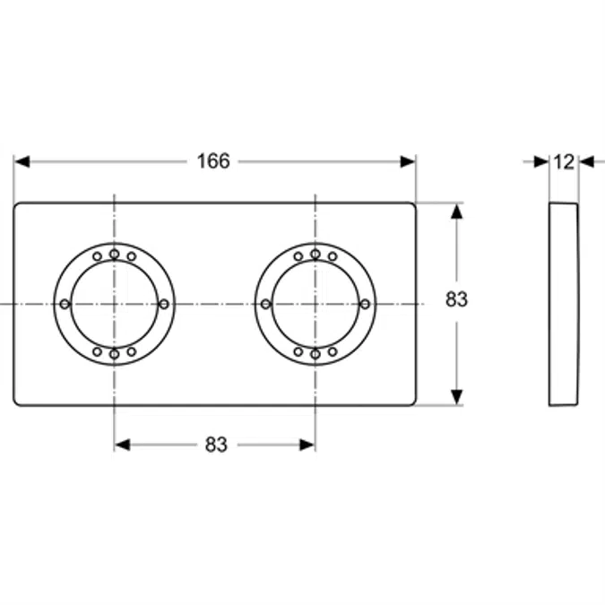 ARCHIMODULE ESCUTCHEON CHROME 2-HOLE