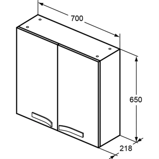 BIM objects - Free download! STRADA WALL UN 700 GLS WHT 2 DOOR | BIMobject