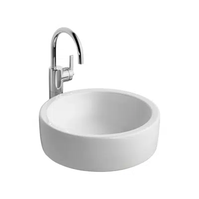 Imagem para White Vessel Washbasin, 40cm Diameter, No Taphole}