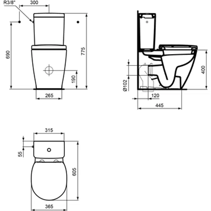 CONNECT Space WC Pack BTWCC WHT & SCSEAT CUBE