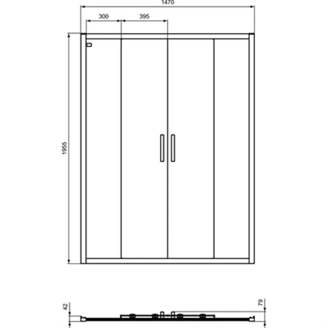 CONNECT 2 SLIDER DOOR  150 CLEAR GLASS