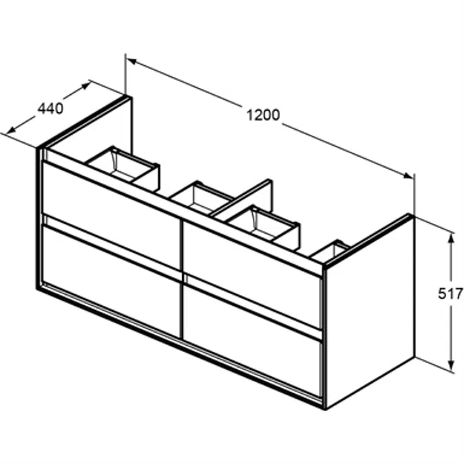 CONNECT AIR BSN UNIT 120X44 GWH&MLG 4 DRWR