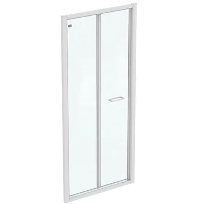 CONNECT 2 BIFOLD 90CM , DOOR WITHOUT HANDLE,  WHITE FRAME AND CLEAR GLASS