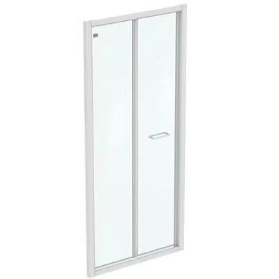 Image for CONNECT 2 BIFOLD 90CM , DOOR WITHOUT HANDLE,  WHITE FRAME AND CLEAR GLASS