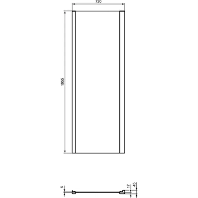 CONNECT 2 SIDE PANEL 75CM WITHOUT HANDLE WHITE FRAME AND CLEAR GLASS