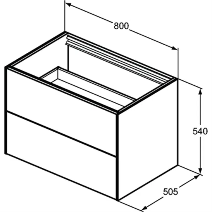 Conca BSN UN 80X50X55 2 DR NOWTOP  ANMT