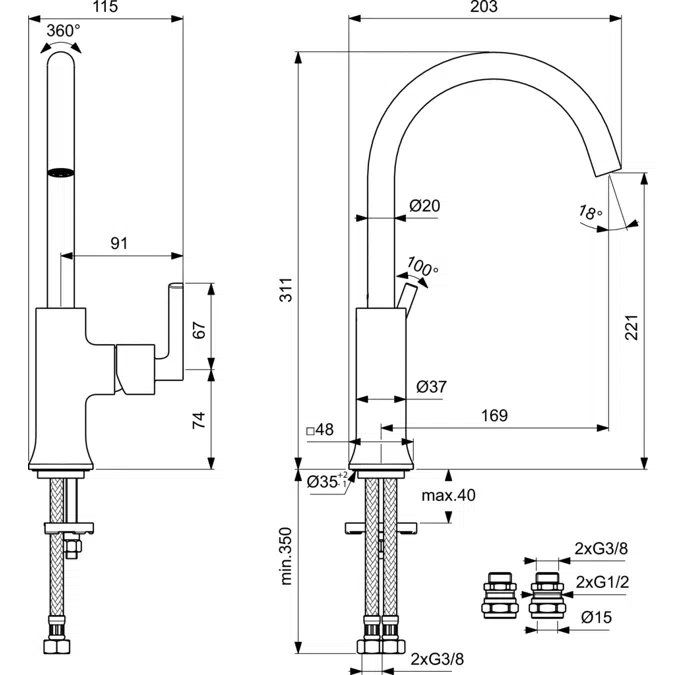 JOY NEO 1 HOLE BASIN HIGH SPOUT SINGLE LEVER