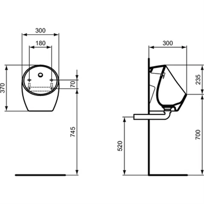 BIM object Urinals Sphero MINI BI Waterless Urinal Ideal Standard
