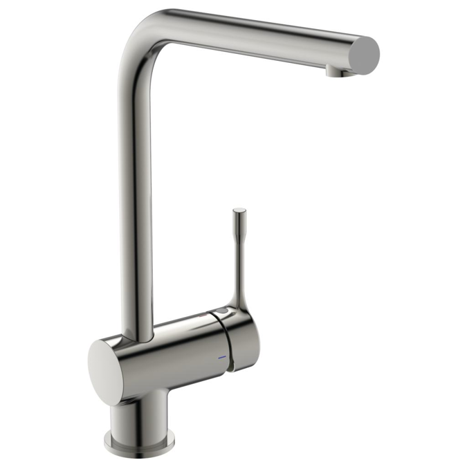 Ceralook Single lever sink mixer rim- mounted with high tubular spout and side lever